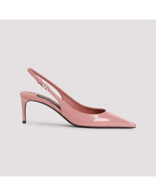 Dolce & Gabbana Pink Dolce & Gabbana Leather Slingback Pumps