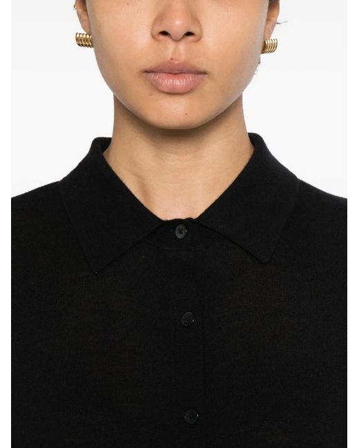 Soft Goat Black Button Fastening Long Sleeves