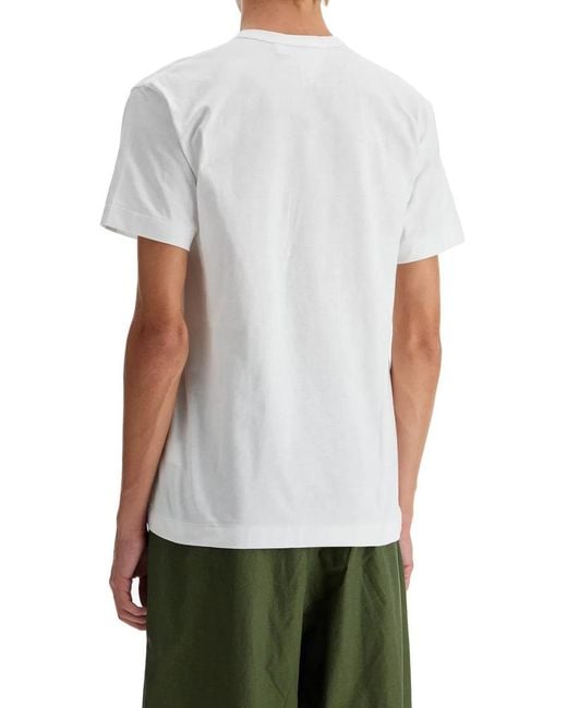 COMME DES GARÇONS PLAY White Tshirt Emblem Knit for men