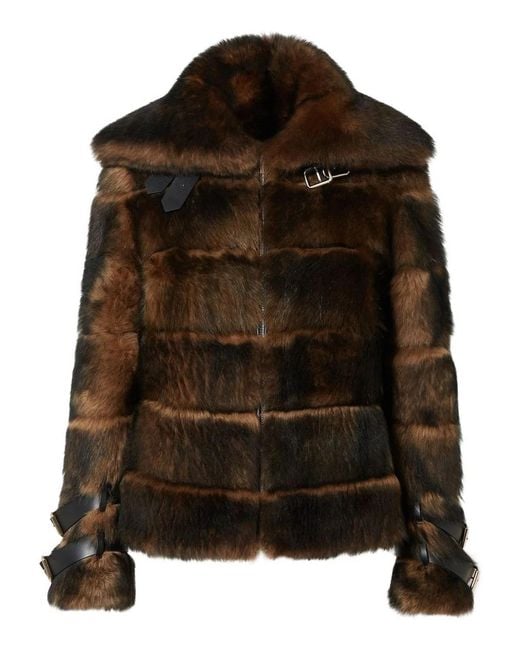 Fendi Brown Lambskin Fur Shearling Jacket