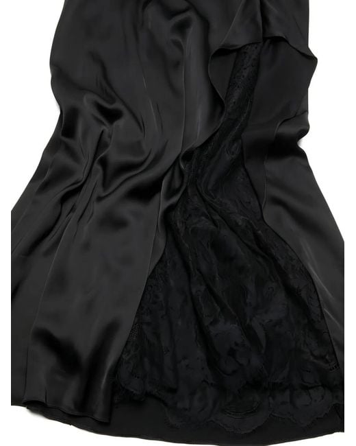 Acne Black Satin Slip Dress