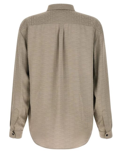 Balmain Natural Jacquard Monogram Shirt Shirt And Blouse for men
