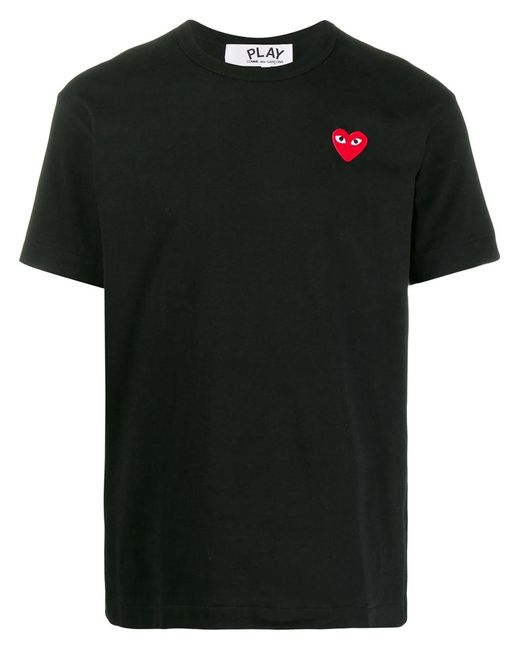 COMME DES GARÇONS PLAY Black Cotton Heart Logo Patch Tee for men