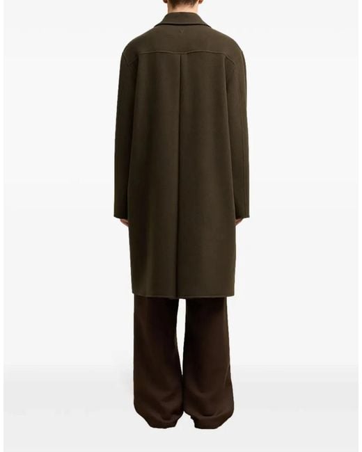 AMI Green De Coeur Single-Breasted Car Coat for men