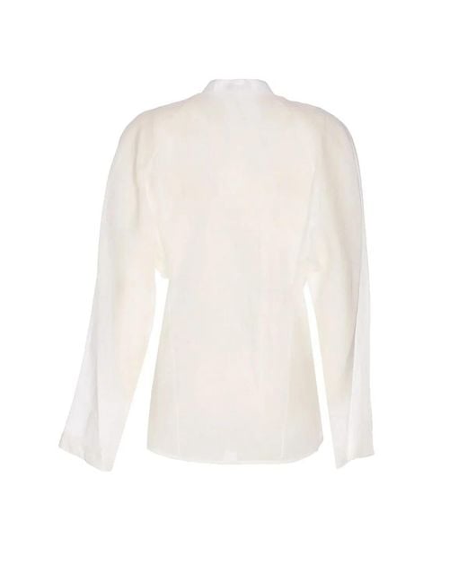 Alaïa White Alaia Fitted Blouse With Round Hem