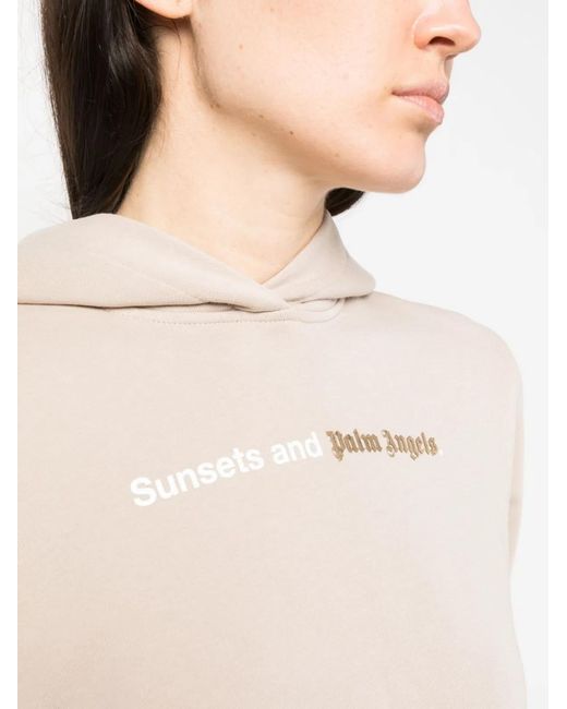 Palm Angels Natural Sunset Cotton Hoodie