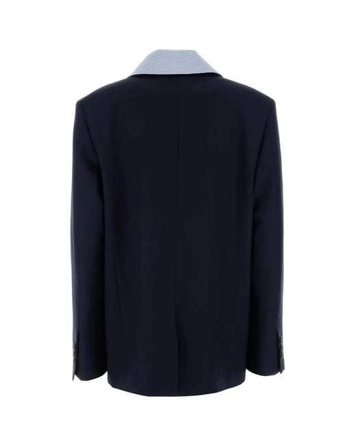 Miu Miu Navy Blue Wool Blazer