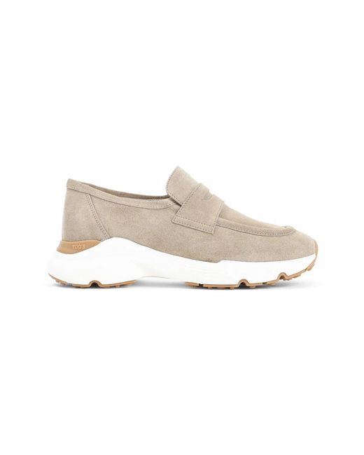 Tod's Natural Tobacco Light Suede Leather Sport Runner
