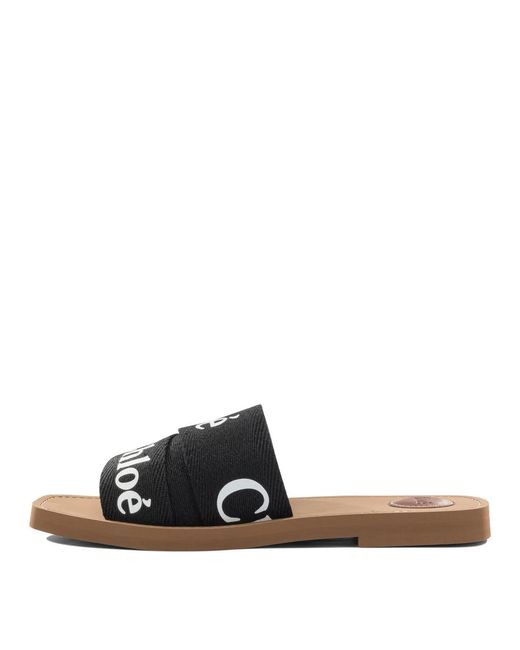 Chloé Black "Woody" Slides