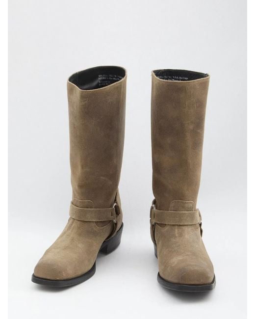 Golden Goose Deluxe Brand White High Biker Boots