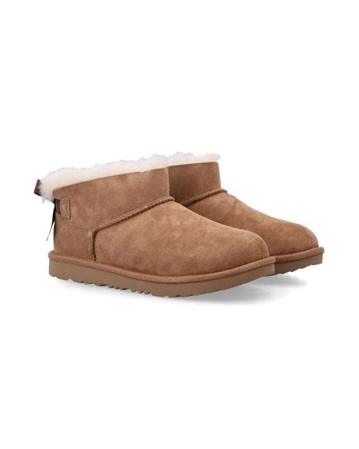 Ugg Brown Ultra Mini Bailey Bow