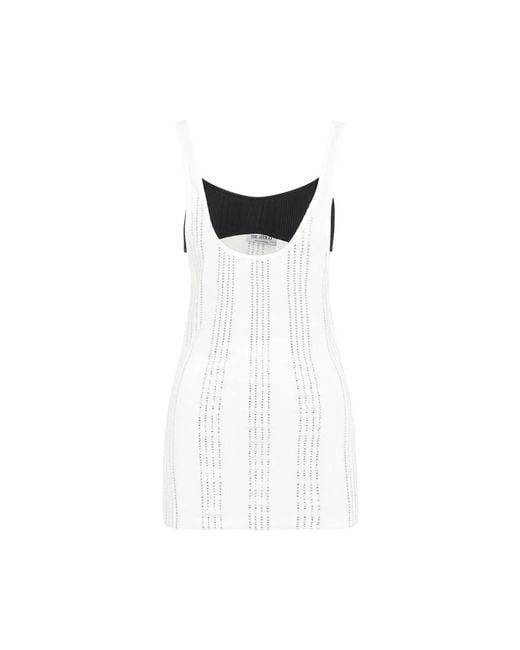 The Attico White Flat Ribbed Jersey Tank Top
