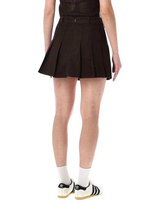 Adidas Originals Black Pleated Twill Sport Skirt Cotton