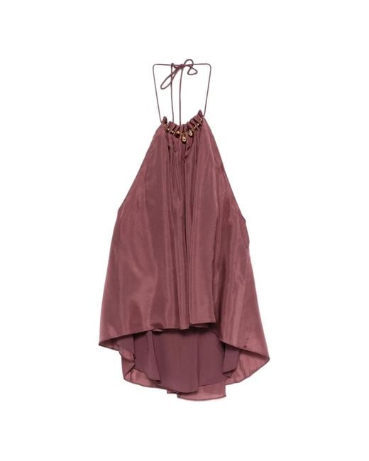 Zimmermann Purple Aster Silk Top
