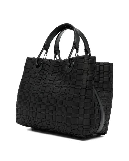 Emporio Armani Black Myea Small Shopping Bag