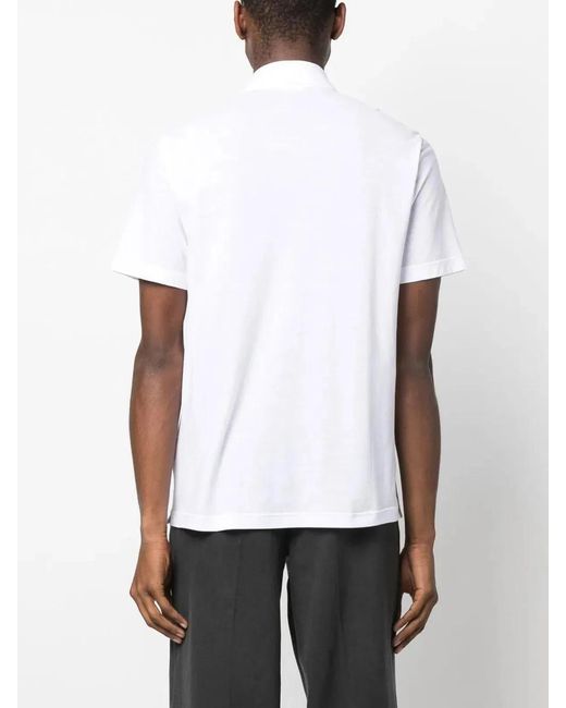 Herno White Knitted Polo Shirt for men