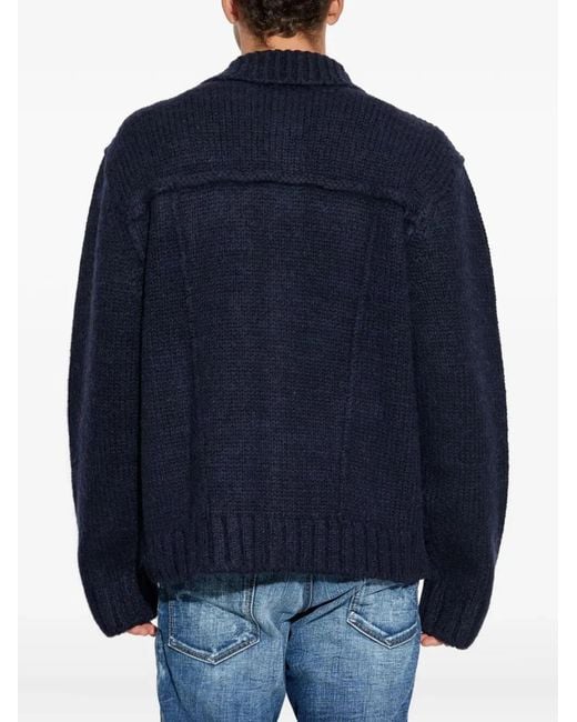 DSquared² Blue Knit Jean Jacket for men