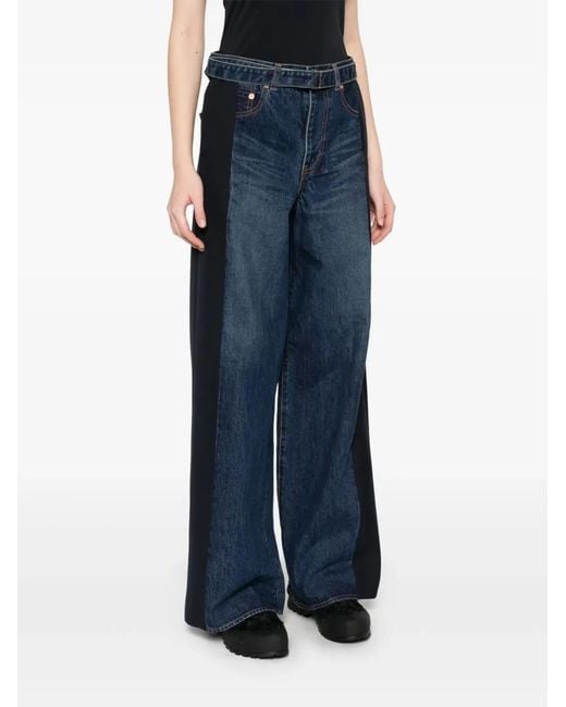 Sacai Blue Denim X Suiting Pants