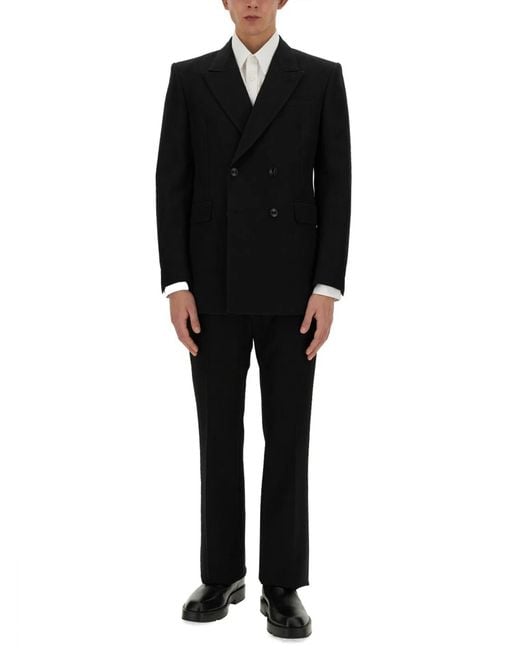McQueen Black Double-Breasted Jacket for men