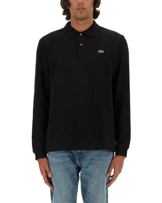 Lacoste Black Polo With Logo for men