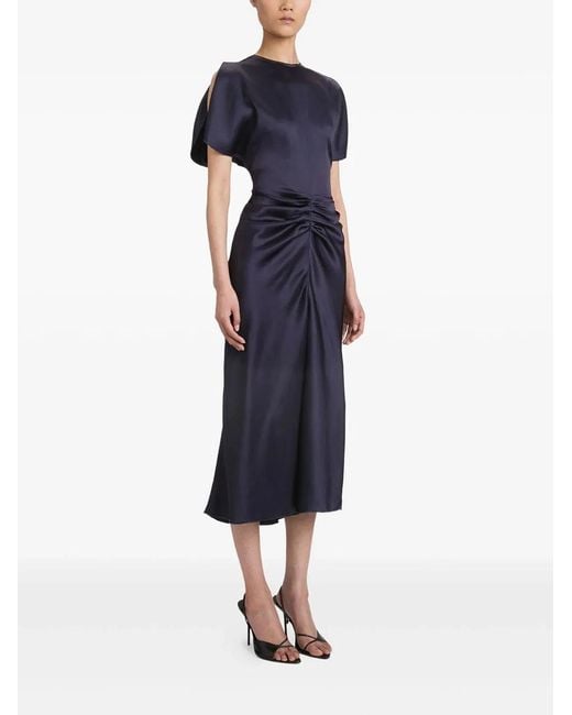Victoria Beckham Blue Bela Midi Dress