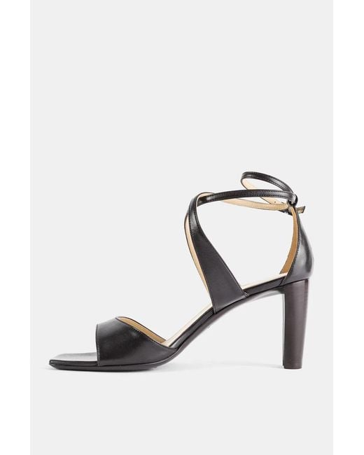 Lemaire Brown Sandale À Brides Croisées En Nappa D'Agneau Cross Sandals 80 Noir