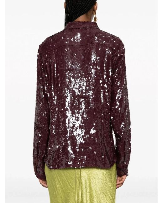 Dries Van Noten Purple 01630 Chowy Emb 7351 Shirt