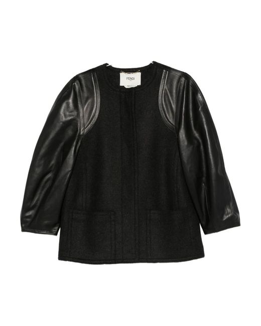 Fendi Black Wool Midi Coat