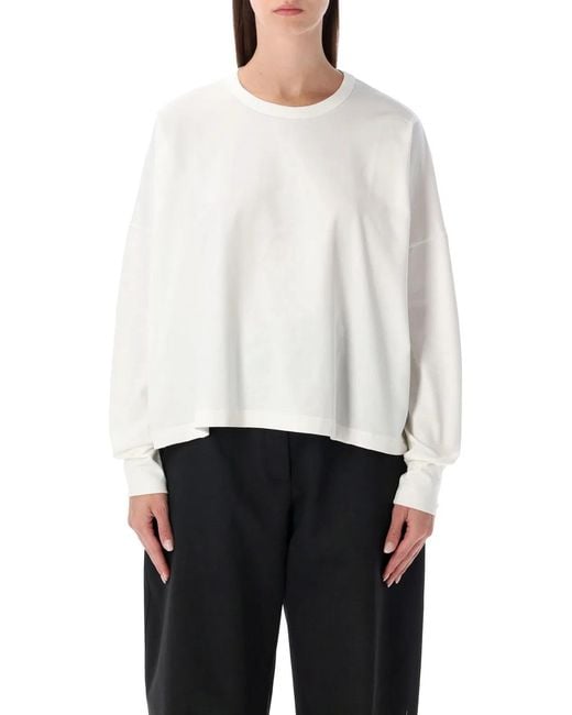 Studio Nicholson White Loop Cotton Jersey Long Sleeve T-Shirt