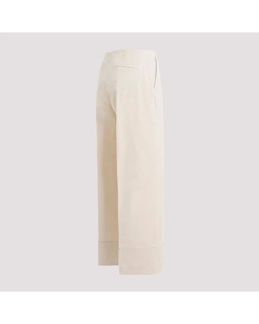 Theory Natural Nude & Neutrals Cotton Elastane Pants