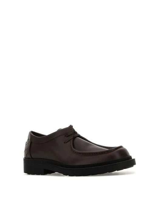 Bottega Veneta Black Dark Leather Ben Lace-Up Shoes for men