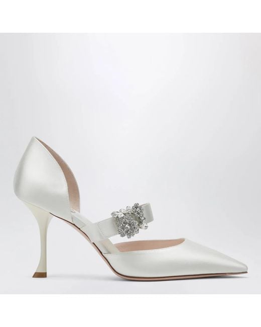 Roger Vivier White Mary Jane Dorsay Efflorescence