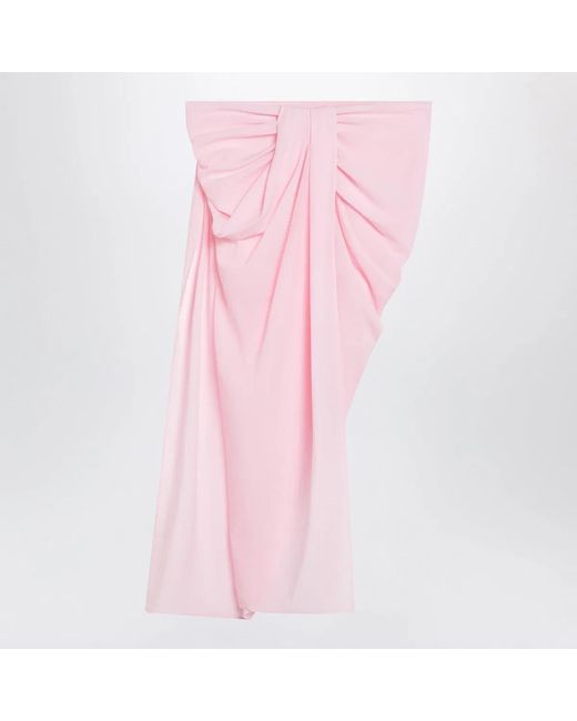 Jacquemus Pink Light Asymmetric Pareo Skirt