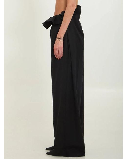 Khaite Black Kira Pleated Waisted Pants