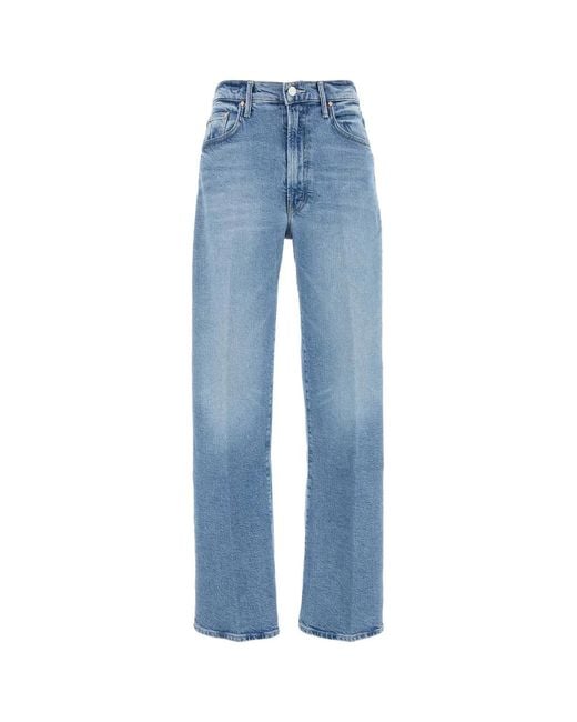 Mother Blue The Lasso 5-Pocket Straight-Leg Jeans