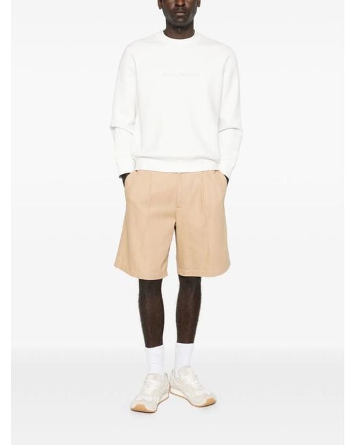 Emporio Armani White Logo Cotton Sweatshirt for men