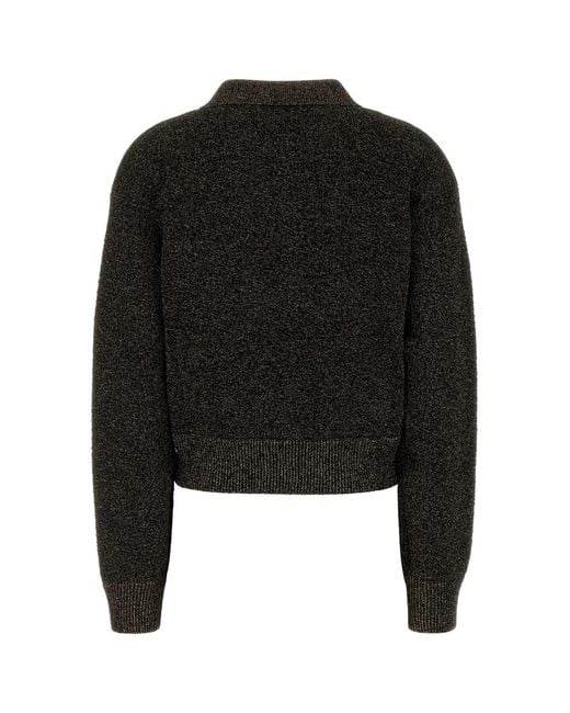 Marni Black Marled Wool-Blend Cardigan With Metallic Detail