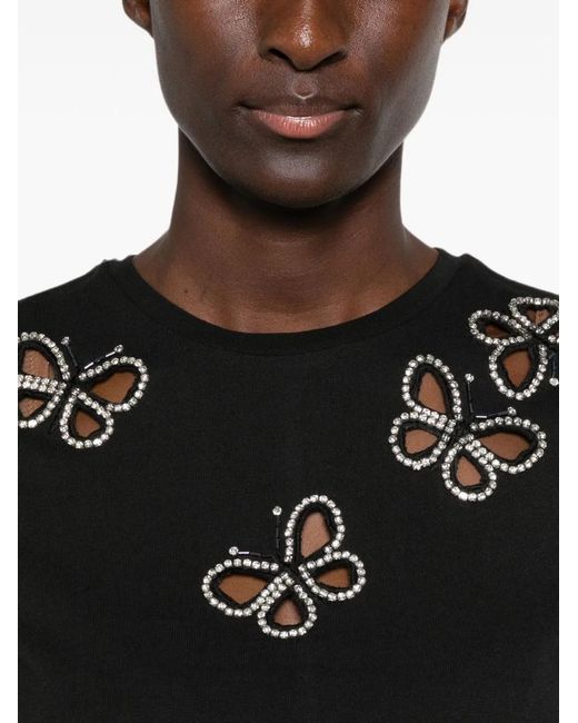 Alice + Olivia Black Cindy Cut-Out T-Shirt