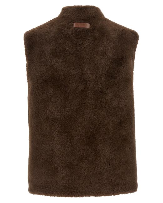 Lou Andrea Brown Eco-Fur Vest