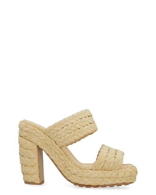 Bottega Veneta Metallic Canalazzo Raffia Mules