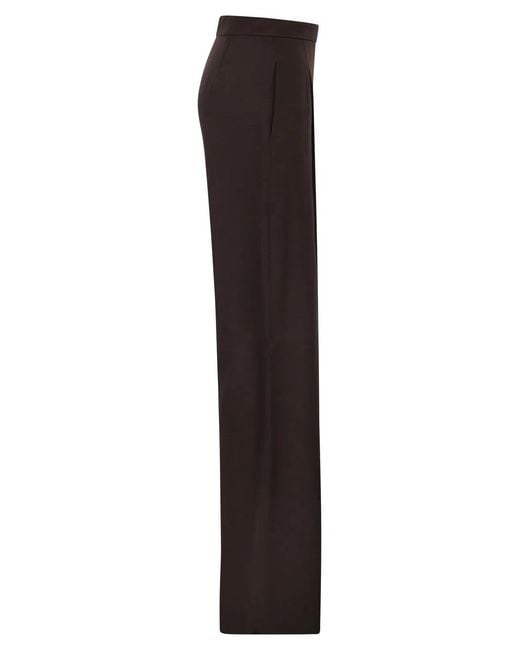 Max Mara Brown Maxmara Studio Msealpaca – Fluid Palazzo Trousers