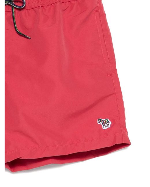 Paul Smith Red Zebra Logo Swim Shorts for men