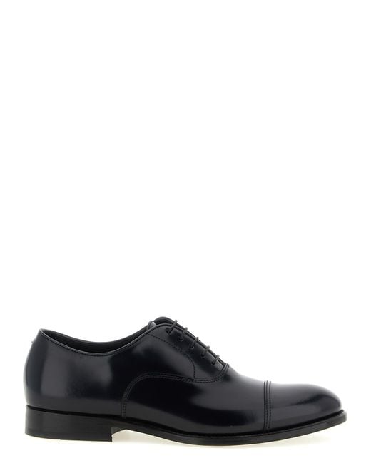 Doucal's Black 'Oxford' Lace Up Shoes for men
