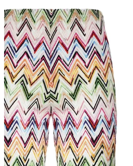 Missoni White Multicolour Viscose Polyamide Pants