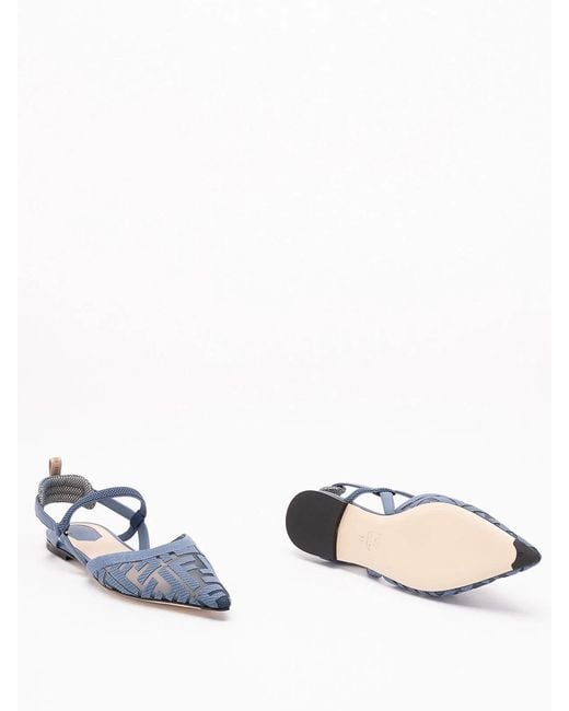Fendi Blue 'Colibri Lite' Slingback