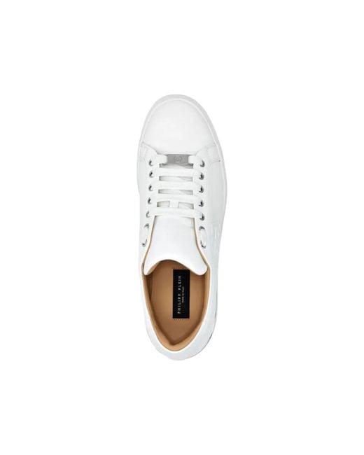 Philipp Plein White Hexagon Logo Low-Top Sneakers for men
