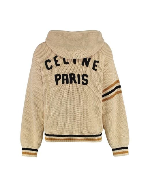 Céline Natural Hooded Sweater With Zipper for men