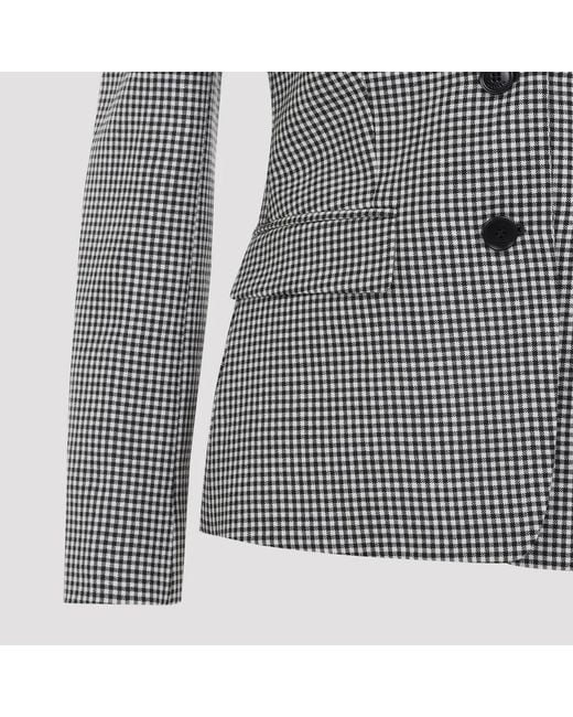 McQueen Gray Balck Ivory Off Shoulder Jacket Harness
