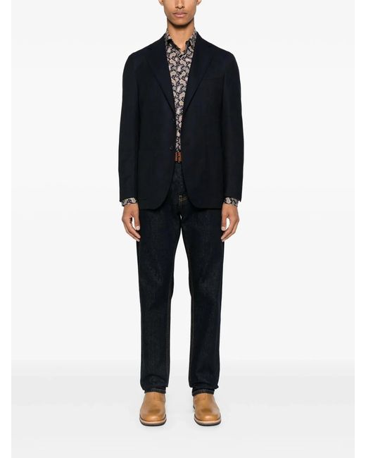 Etro Gray Cotton Stretch Shirt for men
