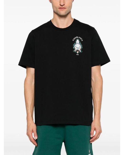 Casablanca Black Logo-Print T-Shirt for men
